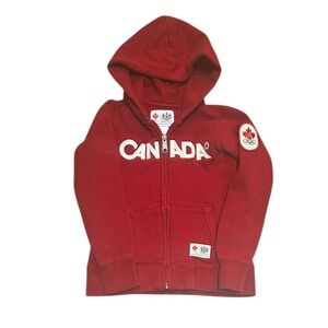 HBC Canada Olympic Girls Hoodie Red Sz 4 Winter Collectible Sports Skiing Cozy
